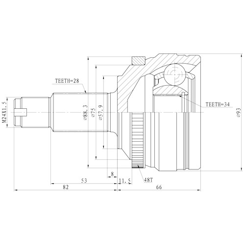 Z87087R — ZIKMAR — Шрус Наружный