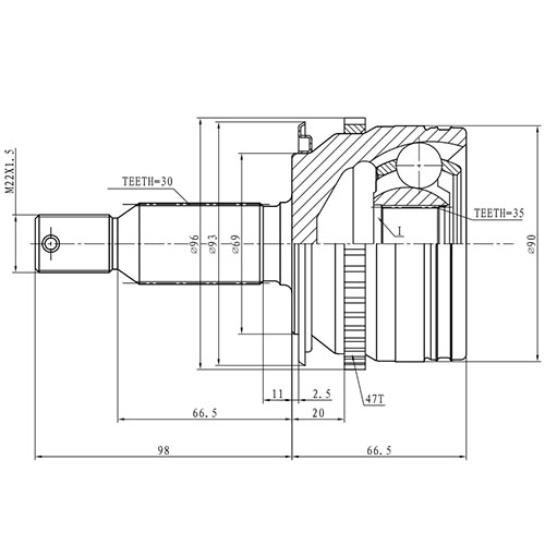 Z87203R — ZIKMAR — Шрус Наружный с валом 