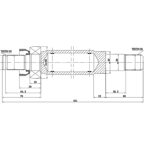 Z88114R — ZIKMAR — Полуось