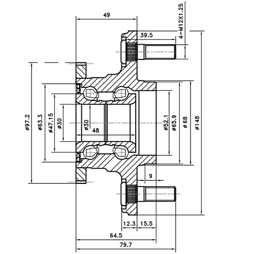 Z89153R — ZIKMAR — Ступица задняя