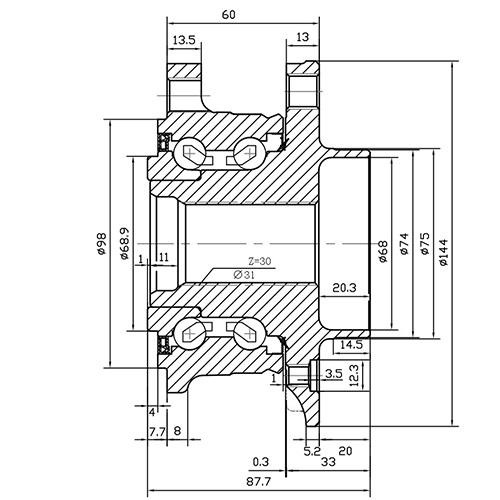 Z89190R — ZIKMAR — Ступица передняя