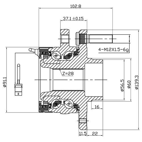 Z89195R — ZIKMAR — Ступица передняя с ABS