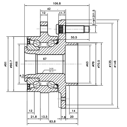 Z89414R — ZIKMAR — Ступица передняя