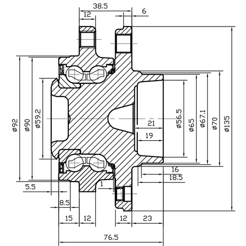 Z89552R — ZIKMAR — Ступица задняя