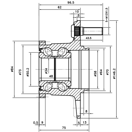 Z89585R — ZIKMAR — Ступица задняя